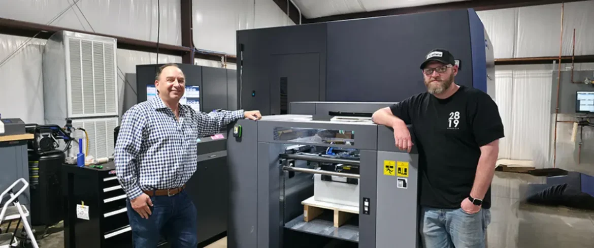 "Catalog Kings team operating the Konica Minolta AccurioJet 30000 press in a modern print facility, enhancing high-end catalog production capabilities."